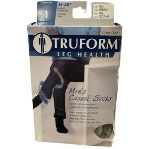Truform Mens Compression Knee Casual Socks One Pair Tan Medium 15-20 mmHg New